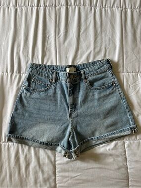H&M Light Wash High-Rise Denim Shorts